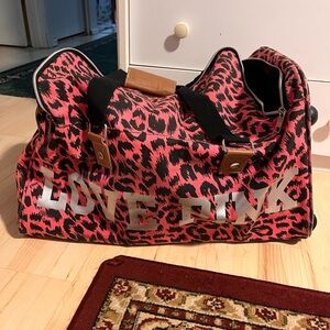 PINK Victoria's Secret Pink Leopard Travel Bag suitcase duffle